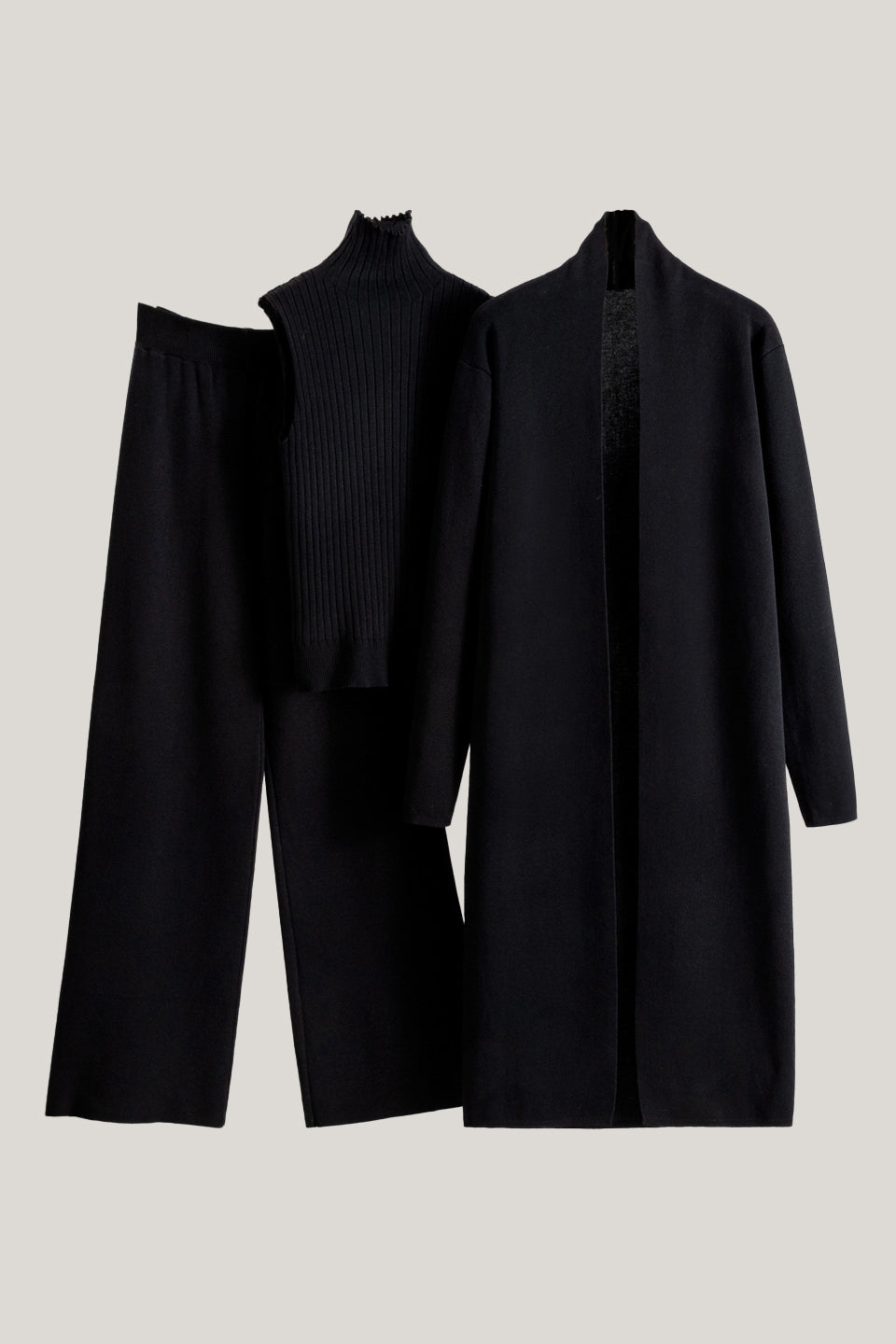 Casual Minimalist Sleeveless Vest 3-Piece Set - liwisi