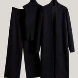 Casual Minimalist Sleeveless Vest 3-Piece Set - liwisi