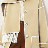 Elegant Woolen Coat with Bonus Scarf - liwisi