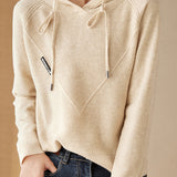 Versatile Minimalist Hooded Knit Top