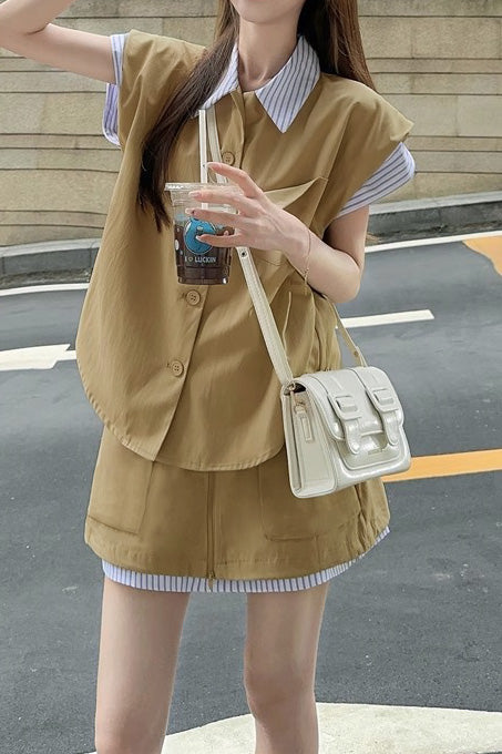 Casual Striped Patchwork Set - liwisi