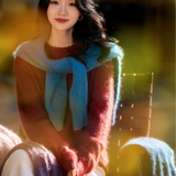 Casual Soft Brushed Silk Cashmere Sweater