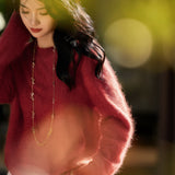 Casual Soft Brushed Silk Cashmere Sweater