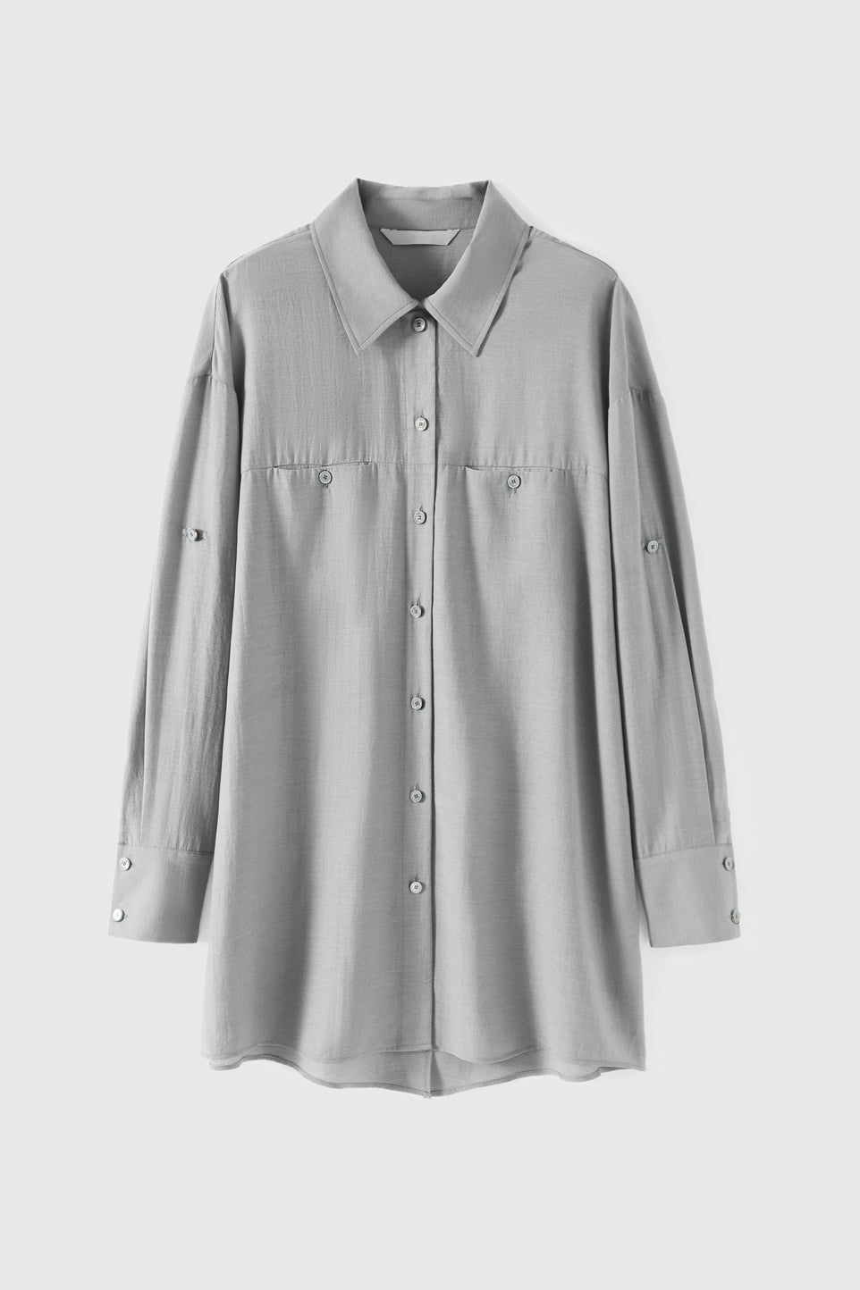二点セット　バックスリットドロップショルダーシャツ＋サイドポケットシンプルショートパンツ　裏地付　2色入 - liwisi