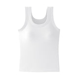 Round Neck Rib Hem Simple Vest - 4 Colors Available