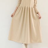 Round Neck Simple Long Maxi Flare Dress - 5 Colors Available