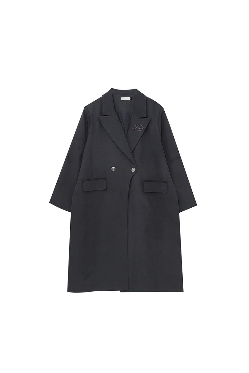 クラシックダブルブレストロングコート　裏地付　4色入 - liwisi