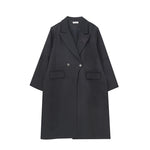 クラシックダブルブレストロングコート　裏地付　4色入 - liwisi