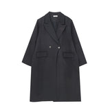 クラシックダブルブレストロングコート　裏地付　4色入 - liwisi