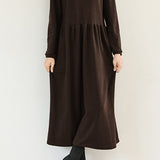 Round Neck Simple Long Maxi Flare Dress - 5 Colors Available