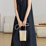 Elegant Sleeveless Ruffled Denim Overall Dress