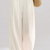 Elegant Commuter Draped Pleated Wide Leg Pants