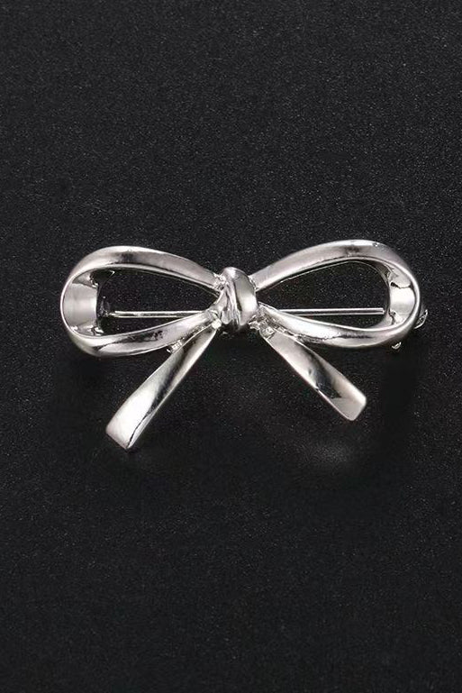 Elegant Temperament Pearl Bowknot Luminous Brooch Pin - liwisi