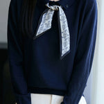 French Fashion Knit Top with Tie - liwisi
