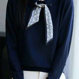 French Fashion Knit Top with Tie - liwisi