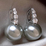 Light luxury copper micro inlaid zircon pearl earrings - liwisi