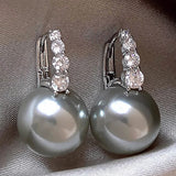 Light luxury copper micro inlaid zircon pearl earrings - liwisi