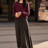 Casual Soft Brushed Silk Cashmere Sweater