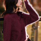 Casual Soft Brushed Silk Cashmere Sweater