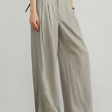 Elegant Commuter Draped Pleated Wide Leg Pants