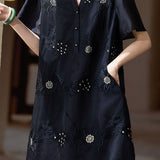 Temperament Commute Embroidered Straight Dress