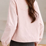 Casual Commuter Stand Collar Drawstring Zip Long-Sleeve Jacket