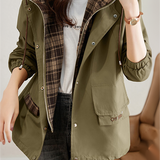 Vintage Faux Two-piece Plaid Coat