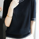 Casual versatile knit T-shirt - liwisi