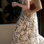 Ink wash print dress - liwisi