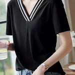Elegant versatile woven strap T-shirt - liwisi