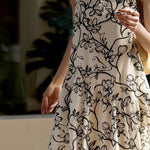 Ink wash print dress - liwisi