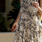 Ink wash print dress - liwisi