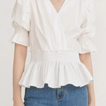 French-style versatile puff sleeve shirt - liwisi