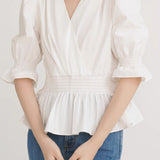French-style versatile puff sleeve shirt - liwisi