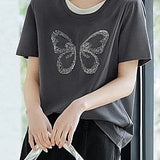 Intellectual elegant faux two-piece T-shirt - liwisi