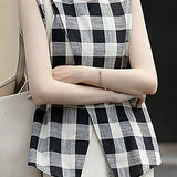 Vintage plaid pure cotton shirt - liwisi
