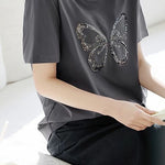Intellectual elegant faux two-piece T-shirt - liwisi