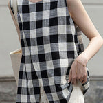 Vintage plaid pure cotton shirt - liwisi