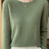 Solid-color round-neck base layer shirt