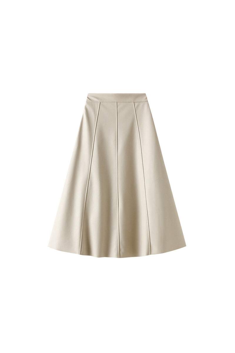 シンプルロングフレアレザースカート　3色入 - liwisi