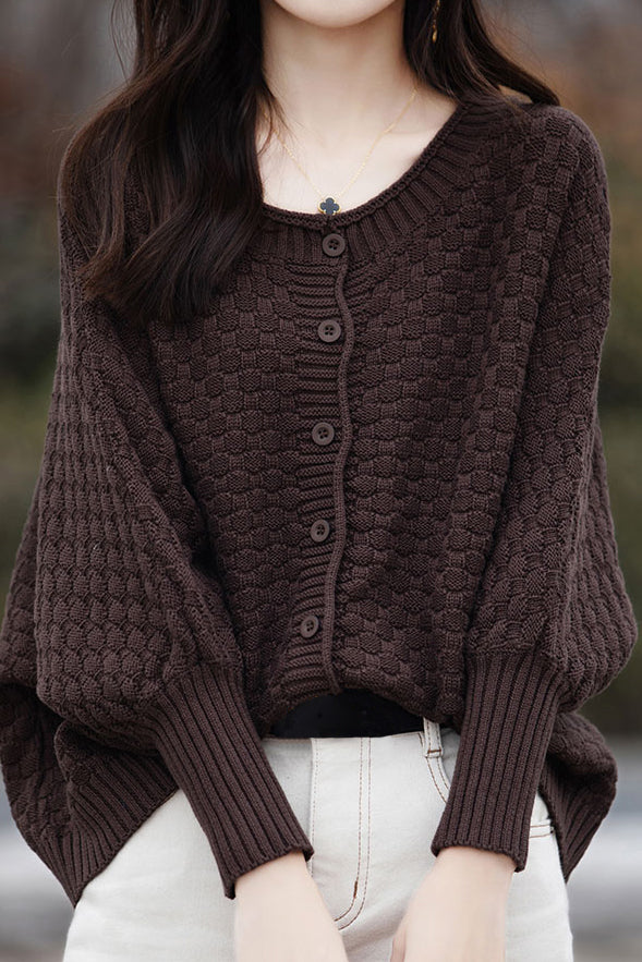 All-match batwing-sleeved cardigan - liwisi