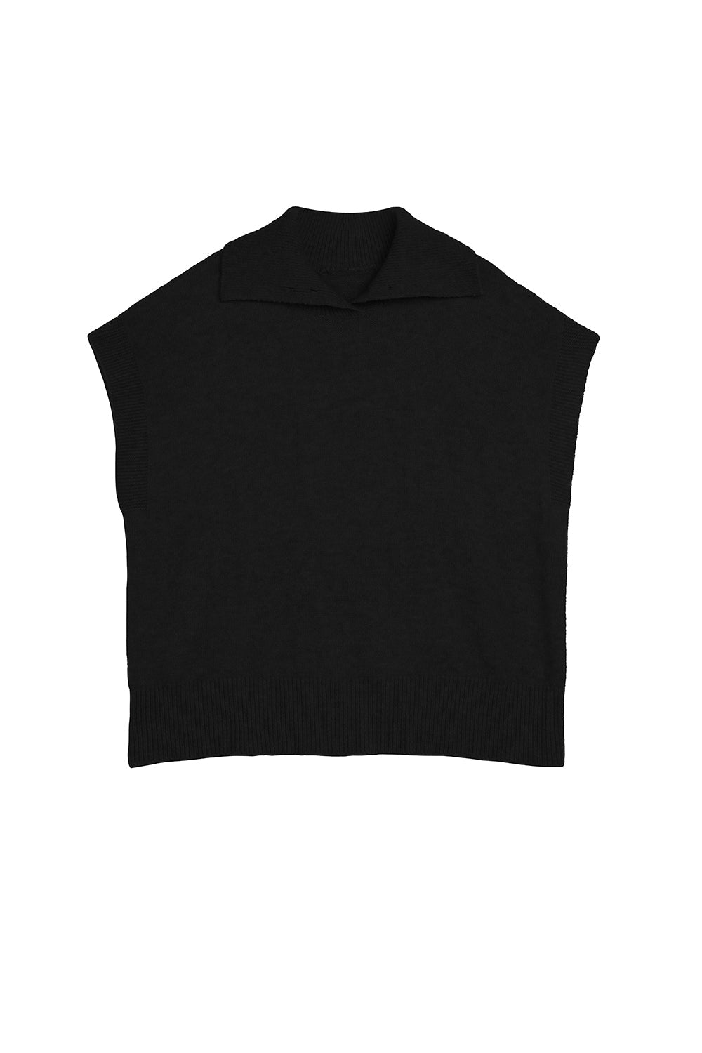 オブロングカラーシンプルニットベスト　6色入 - liwisi