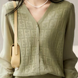 Chanel-Inspired V-Neck Decor Button Knit