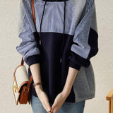 Casual Contrast Panel Hoodie