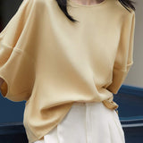 Round Neck Dolman Sleeve T-Shirt - 3 Colors Available
