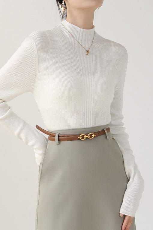 Elegant Ruffle Trim Knit Sweater - liwisi