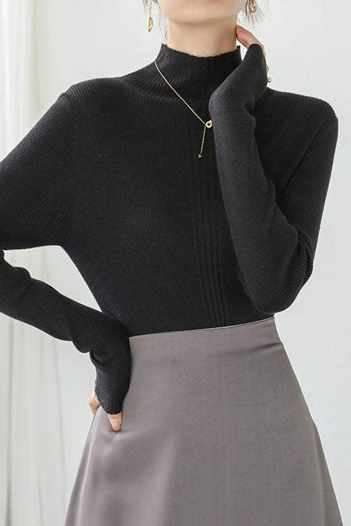Elegant Ruffle Trim Knit Sweater - liwisi