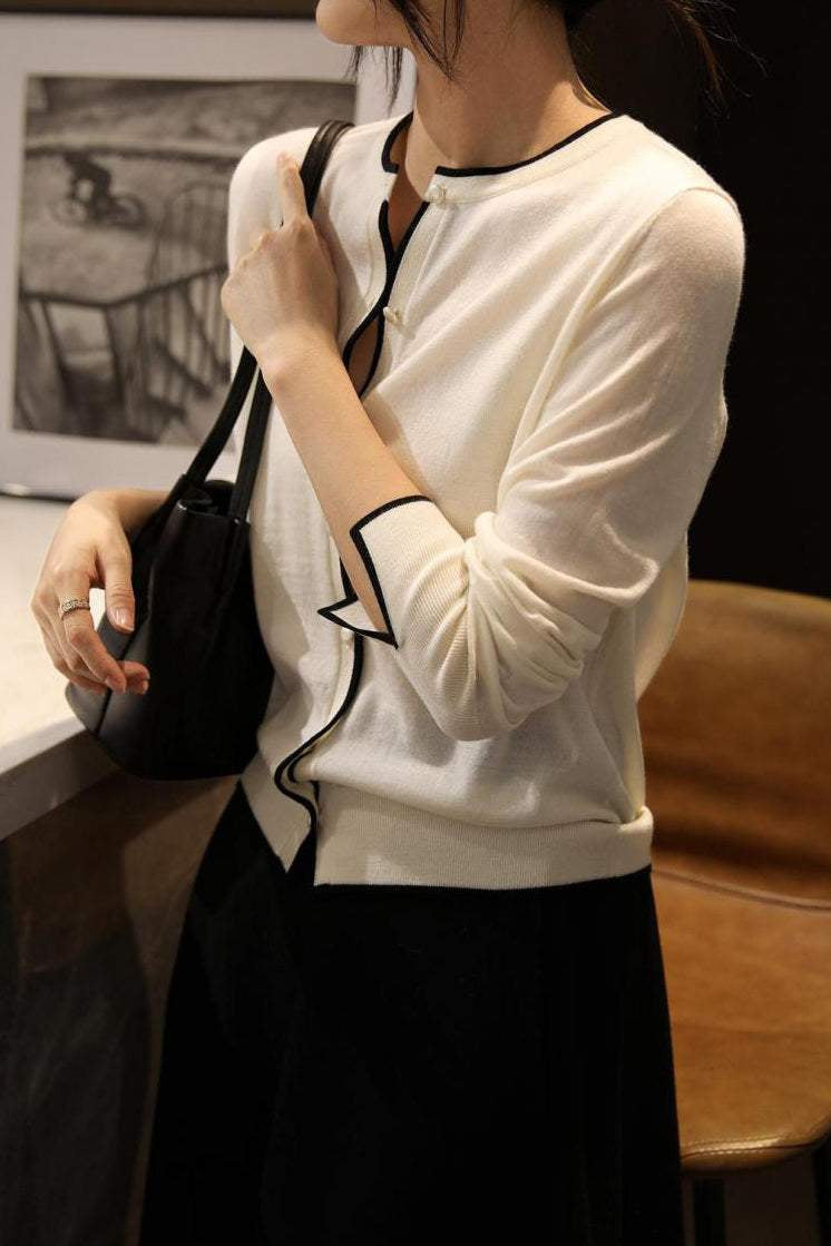 Round Neck Slit Knit Cardigan - 3 Colors Available - liwisi