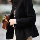 Nail Color Gathered Eco Cashmere Coat with Lining