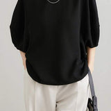 Round Neck Dolman Sleeve T-Shirt - 3 Colors Available